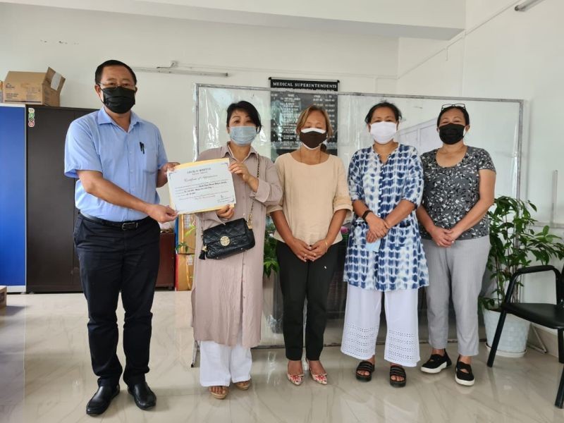 Members of AKWWS handing over the donation to Dimapur MS on June 1. (Photo Courtesy: AKWWS)